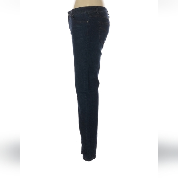Elegant Dark Blue Women's Flare Jeans - Picture 4 of 6